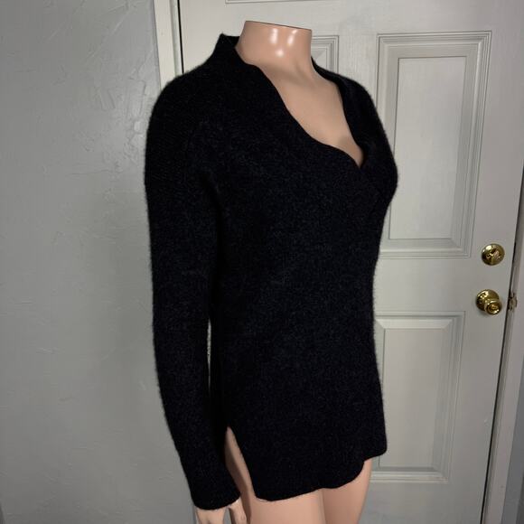 Halogen Women's sweater XS Cashmere Pullover Gray V neck Long sleeve J3-30 - Picture 5 of 7